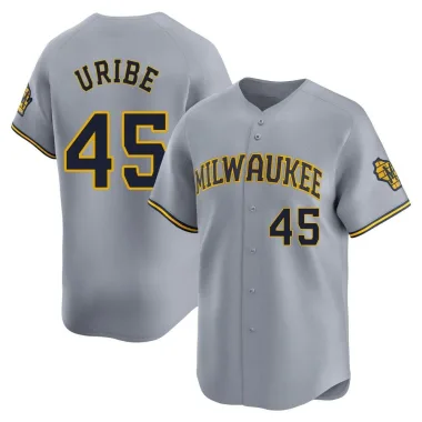 Abner Uribe Men's Limited Milwaukee Brewers Gray Away Jersey