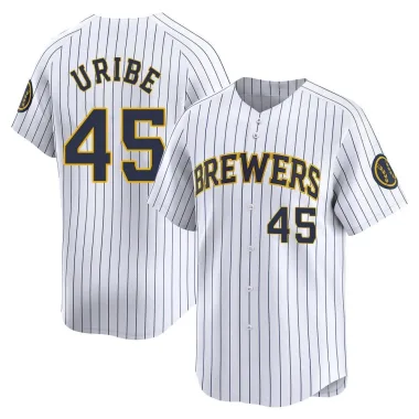 Abner Uribe Men's Limited Milwaukee Brewers White Alternate Jersey
