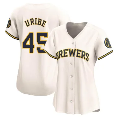 Abner Uribe Women's Limited Milwaukee Brewers Cream Home Jersey