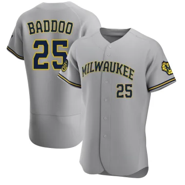 Akil Baddoo Men's Authentic Milwaukee Brewers Gray Road Jersey