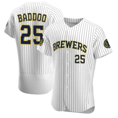 Akil Baddoo Men's Authentic Milwaukee Brewers White Alternate Jersey