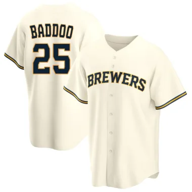 Akil Baddoo Men's Replica Milwaukee Brewers Cream Home Jersey
