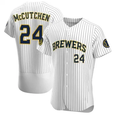 Andrew McCutchen Men's Authentic Milwaukee Brewers White Alternate Jersey