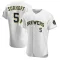 Bj Surhoff Men's Authentic Milwaukee Brewers White Alternate Jersey