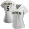 Bj Surhoff Women's Replica Milwaukee Brewers White/Navy Alternate Jersey