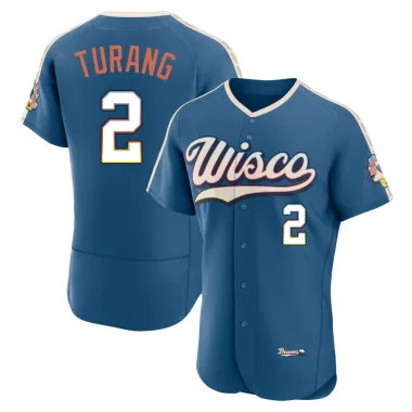 Brice Turang Men's Authentic Milwaukee Brewers Blue Mineral 2026 City Connect Stadium Jersey