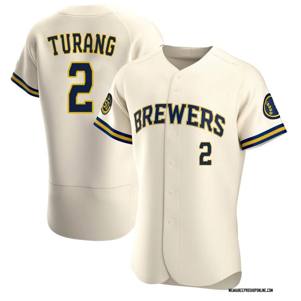 Brice Turang Men's Authentic Milwaukee Brewers Cream Home Jersey
