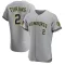 Brice Turang Men's Authentic Milwaukee Brewers Gray Road Jersey