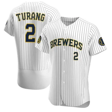 Brice Turang Men's Authentic Milwaukee Brewers White Alternate Jersey