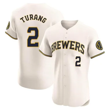 Brice Turang Men's Elite Milwaukee Brewers Cream Home Jersey