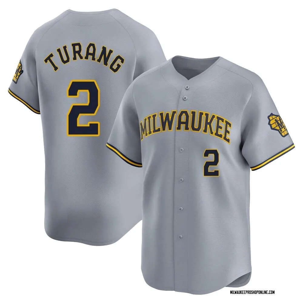 Brice Turang Men's Limited Milwaukee Brewers Gray Away Jersey