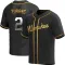 Brice Turang Men's Replica Milwaukee Brewers Black Golden Alternate Jersey