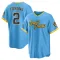 Brice Turang Men's Replica Milwaukee Brewers Blue Powder 2022 City Connect Jersey