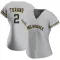 Brice Turang Women's Authentic Milwaukee Brewers Gray Road Jersey