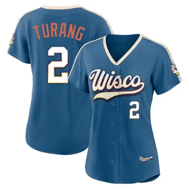 Brice Turang Women's Limited Milwaukee Brewers Blue Mineral 2026 City Connect Stadium Jersey
