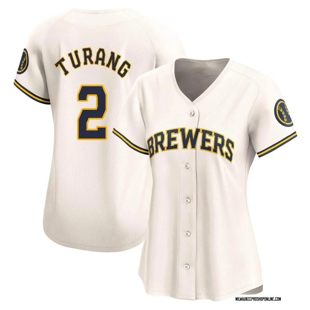 Brice Turang Women's Limited Milwaukee Brewers Cream Home Jersey