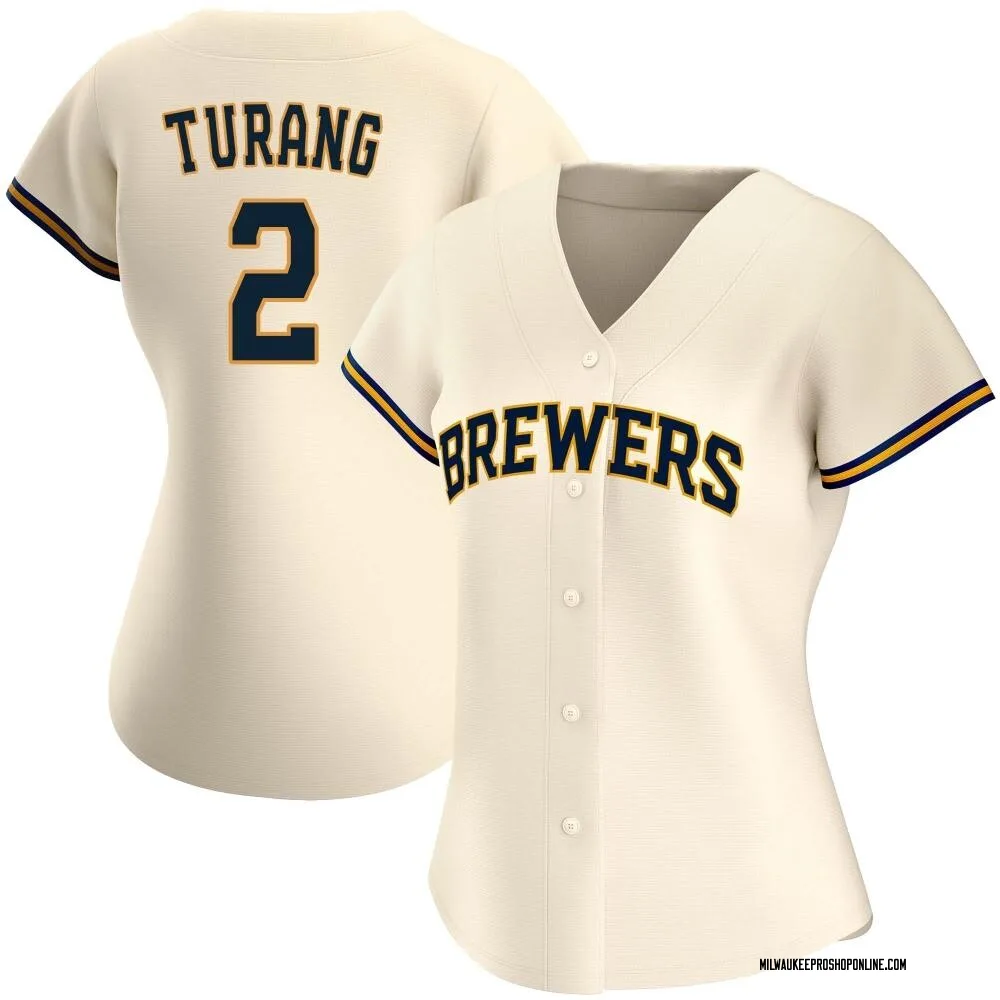Brice Turang Women's Replica Milwaukee Brewers Cream Home Jersey