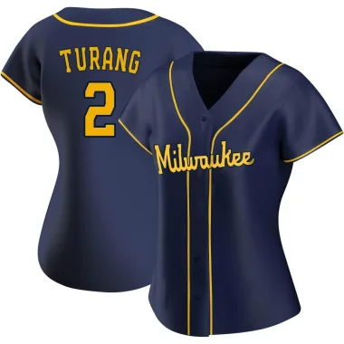 Brice Turang Women's Replica Milwaukee Brewers Navy Alternate Jersey