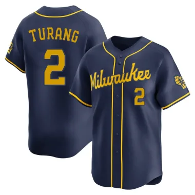 Brice Turang Youth Limited Milwaukee Brewers Navy Alternate Jersey