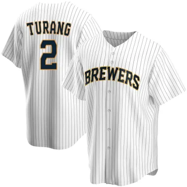 Brice Turang Youth Replica Milwaukee Brewers White Home Jersey
