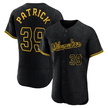 Chad Patrick Men's Authentic Milwaukee Brewers Black Snake Skin City Jersey