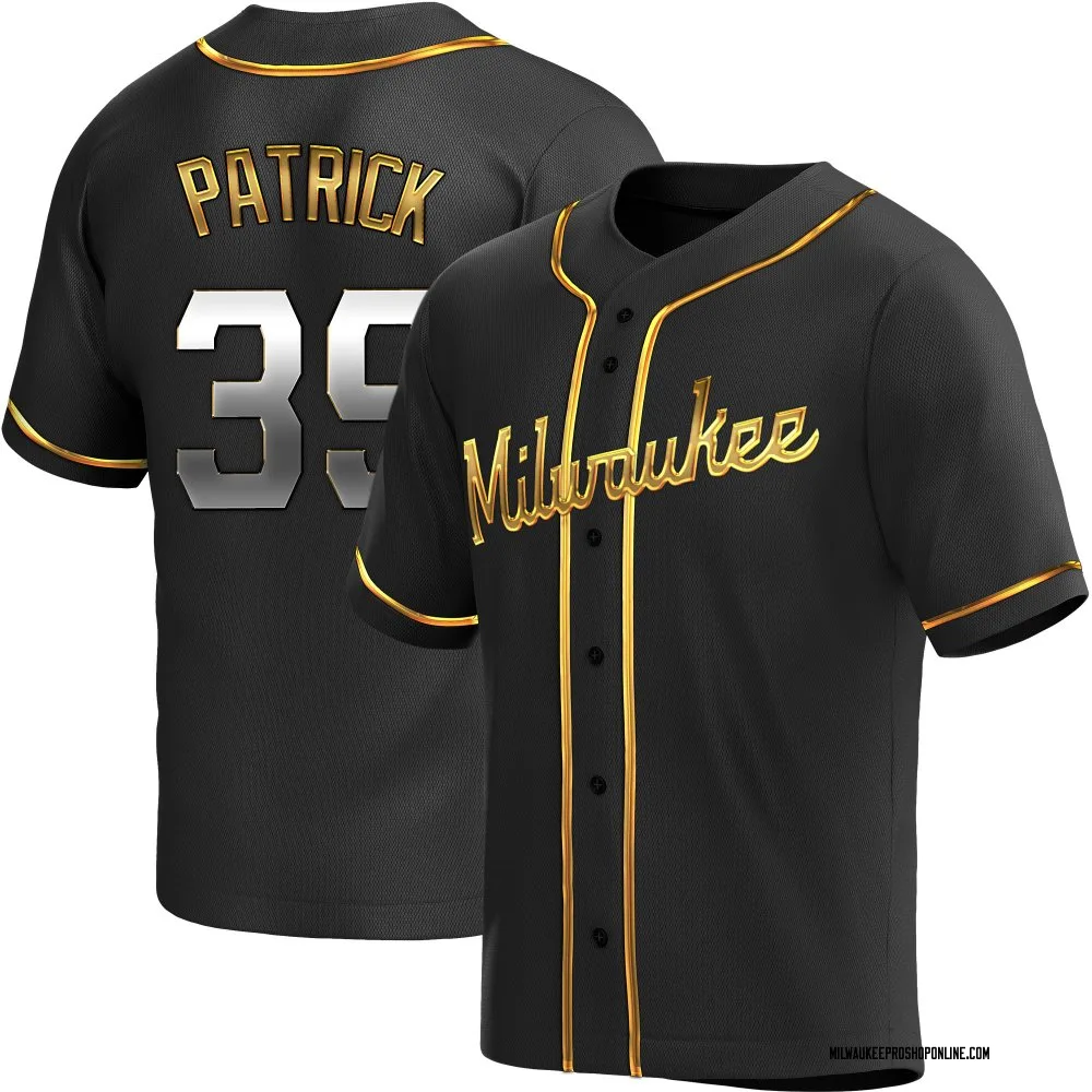 Chad Patrick Men's Replica Milwaukee Brewers Black Golden Alternate Jersey