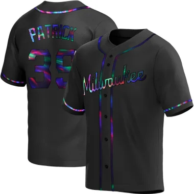 Chad Patrick Men's Replica Milwaukee Brewers Black Holographic Alternate Jersey