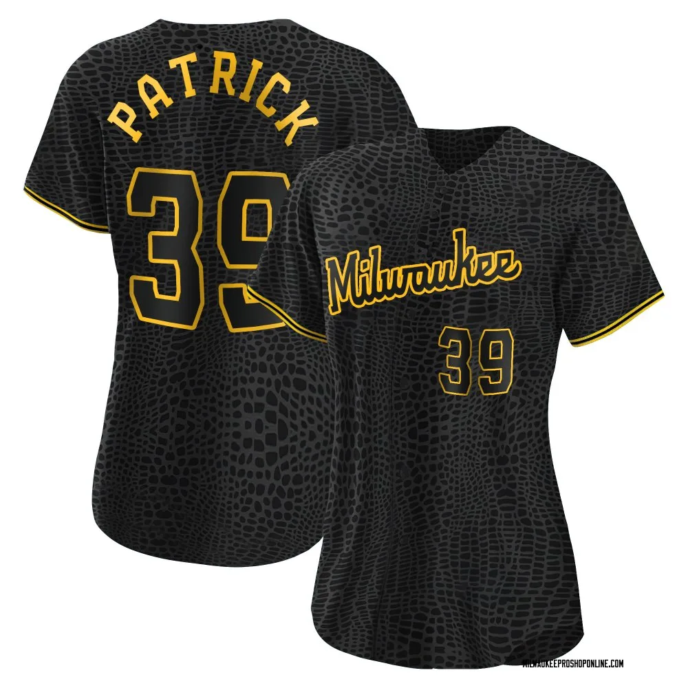 Chad Patrick Women's Authentic Milwaukee Brewers Black Snake Skin City Jersey
