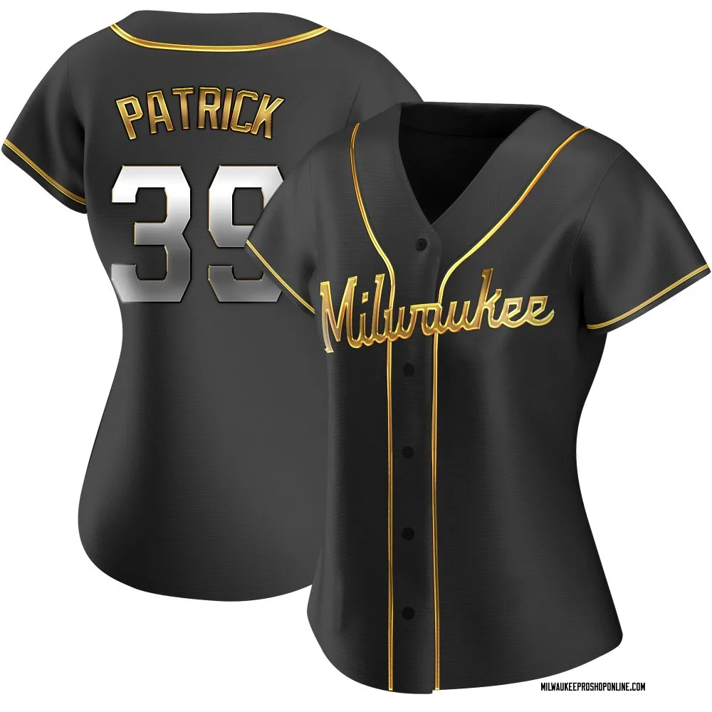 Chad Patrick Women's Replica Milwaukee Brewers Black Golden Alternate Jersey