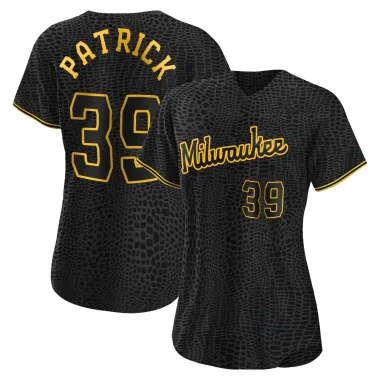 Chad Patrick Women's Replica Milwaukee Brewers Black Snake Skin City Jersey