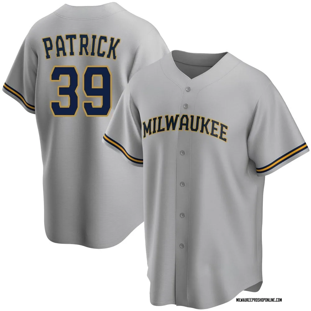 Chad Patrick Youth Replica Milwaukee Brewers Gray Road Jersey