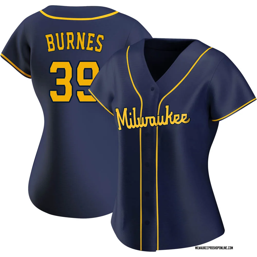 Corbin Burnes Women's Authentic Milwaukee Brewers Navy Alternate Jersey