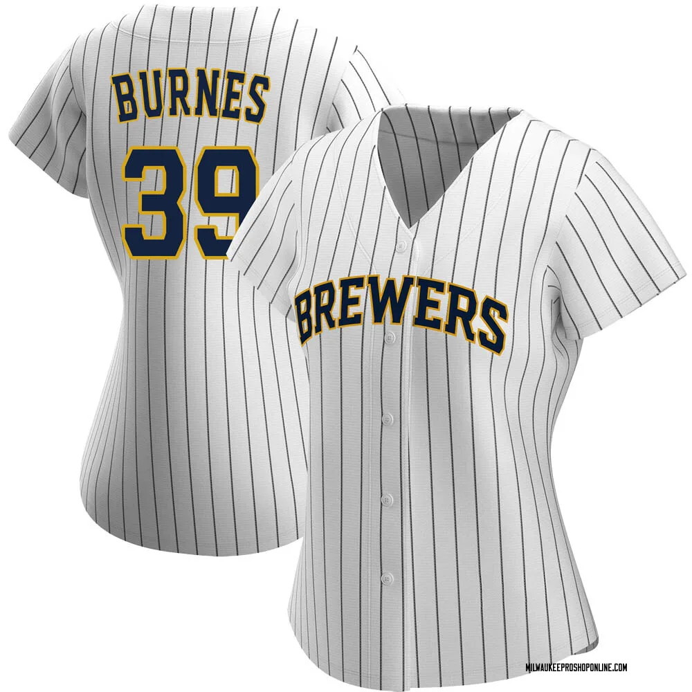 Corbin Burnes Women's Authentic Milwaukee Brewers White/Navy Alternate Jersey