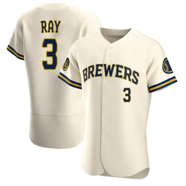 Corey Ray Men's Authentic Milwaukee Brewers Cream Home Jersey