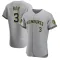 Corey Ray Men's Authentic Milwaukee Brewers Gray Road Jersey