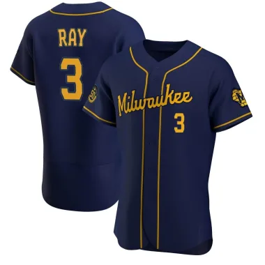 Corey Ray Men's Authentic Milwaukee Brewers Navy Alternate Jersey