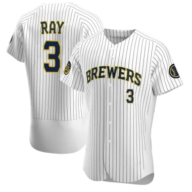 Corey Ray Men's Authentic Milwaukee Brewers White Alternate Jersey