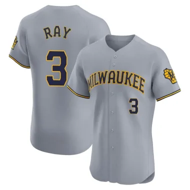 Corey Ray Men's Elite Milwaukee Brewers Gray Road Jersey