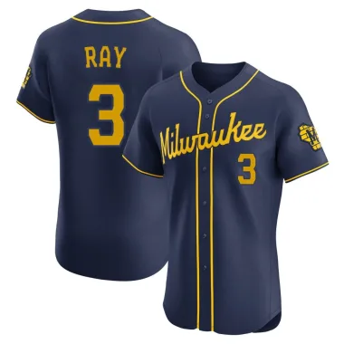 Corey Ray Men's Elite Milwaukee Brewers Navy Alternate Jersey