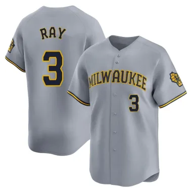 Corey Ray Men's Limited Milwaukee Brewers Gray Away Jersey