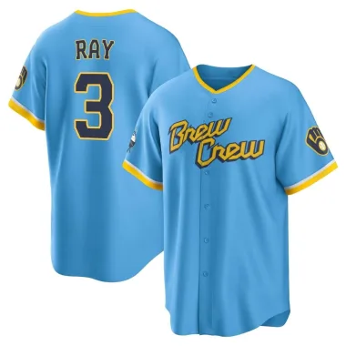 Corey Ray Men's Replica Milwaukee Brewers Blue Powder 2022 City Connect Jersey
