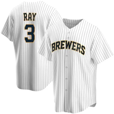Corey Ray Men's Replica Milwaukee Brewers White Home Jersey