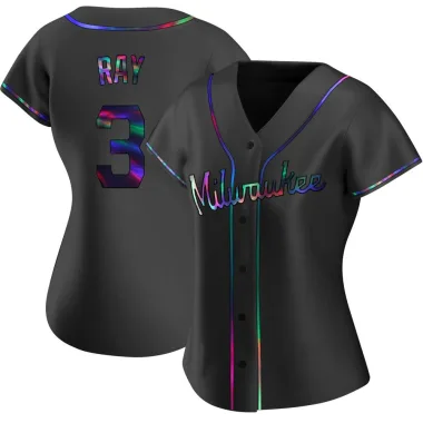 Corey Ray Women's Replica Milwaukee Brewers Black Holographic Alternate Jersey