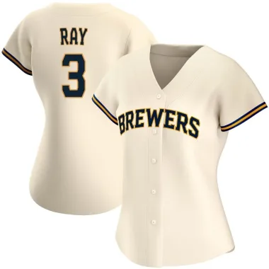 Corey Ray Women's Replica Milwaukee Brewers Cream Home Jersey
