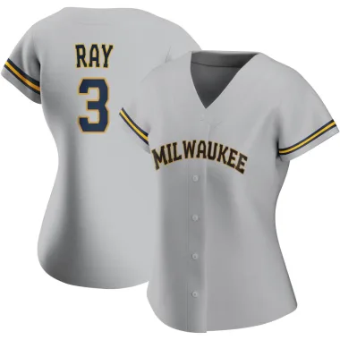 Corey Ray Women's Replica Milwaukee Brewers Gray Road Jersey