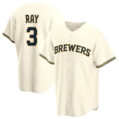 Corey Ray Youth Replica Milwaukee Brewers Cream Home Jersey
