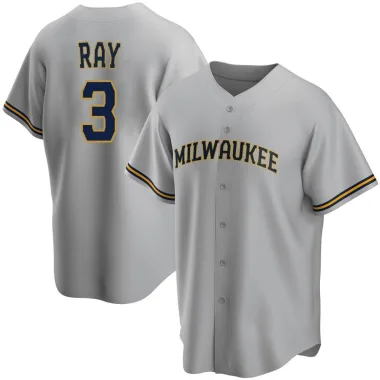 Corey Ray Youth Replica Milwaukee Brewers Gray Road Jersey