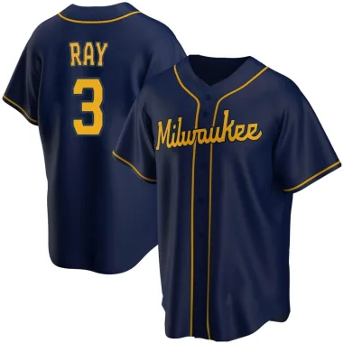 Corey Ray Youth Replica Milwaukee Brewers Navy Alternate Jersey