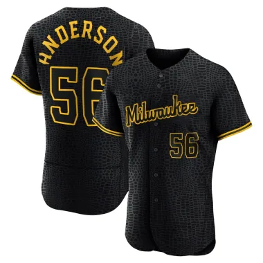 Grant Anderson Men's Authentic Milwaukee Brewers Black Snake Skin City Jersey