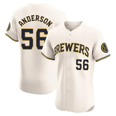 Grant Anderson Men's Elite Milwaukee Brewers Cream Home Jersey